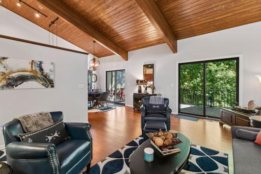 The paneled and vaulted ceilings add both drama and warmth