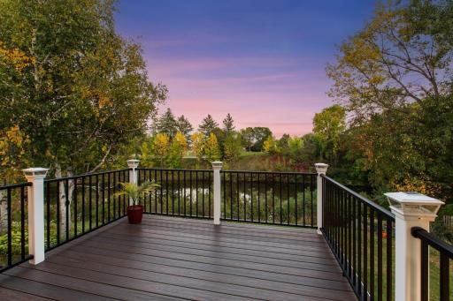 Large maintenance-free deck offers plenty of space for outdoor living and entertaining.