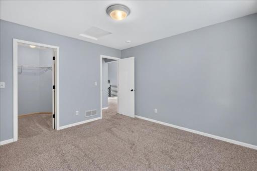Primary with walk in closet and new carpet