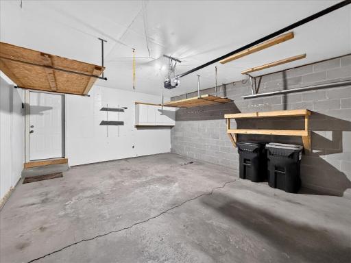 Attached Garage with storage solutions installed