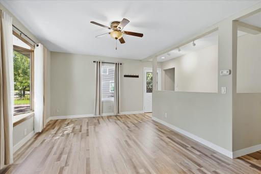 An open, flexible layout creates an easy flow between the living room, kitchen and the rest of the main level.