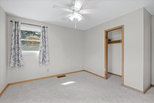 A dedicated closet adds practical storage as well.