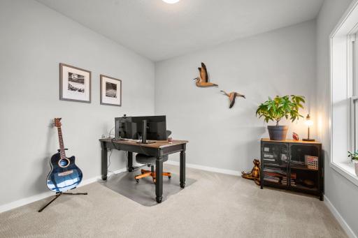 South-facing windows, comfortable carpeting, and updated French doors that bring in a little extra character.