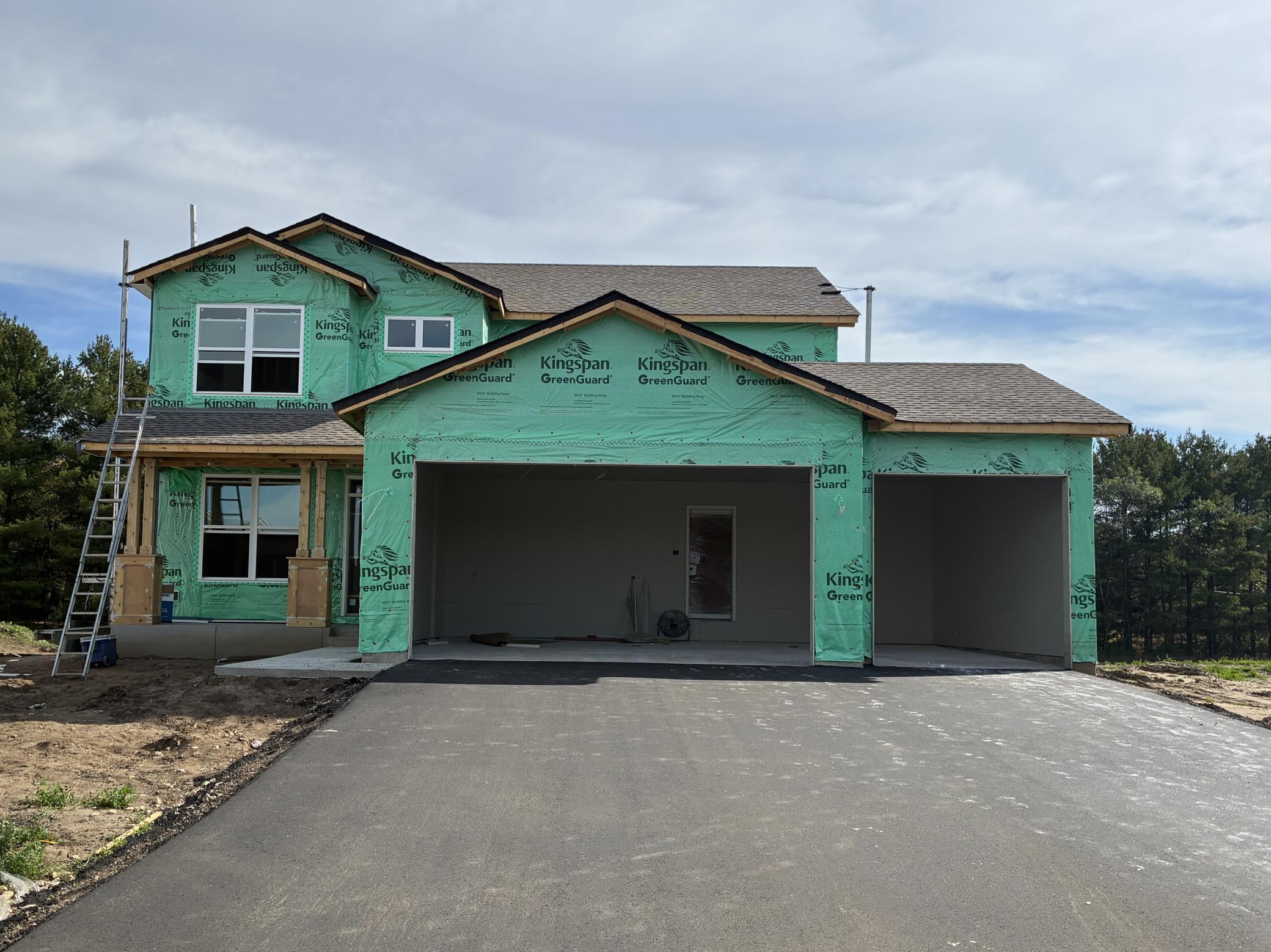 (Photo is of the actual home in progress.)