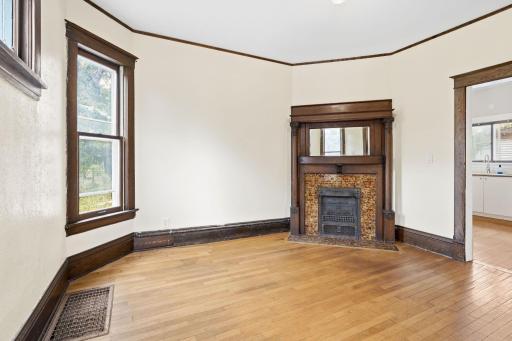 Vintage tiled fireplace