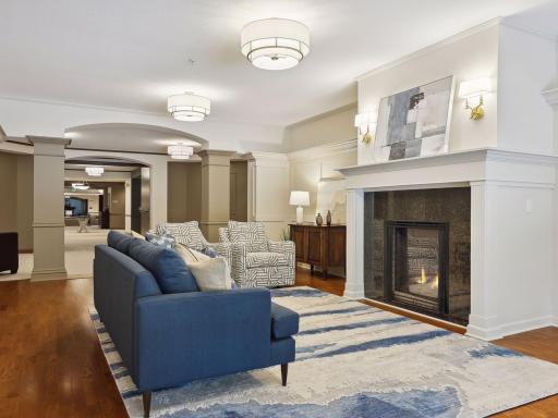 Relax and socialize in the stylish fireside lounge.