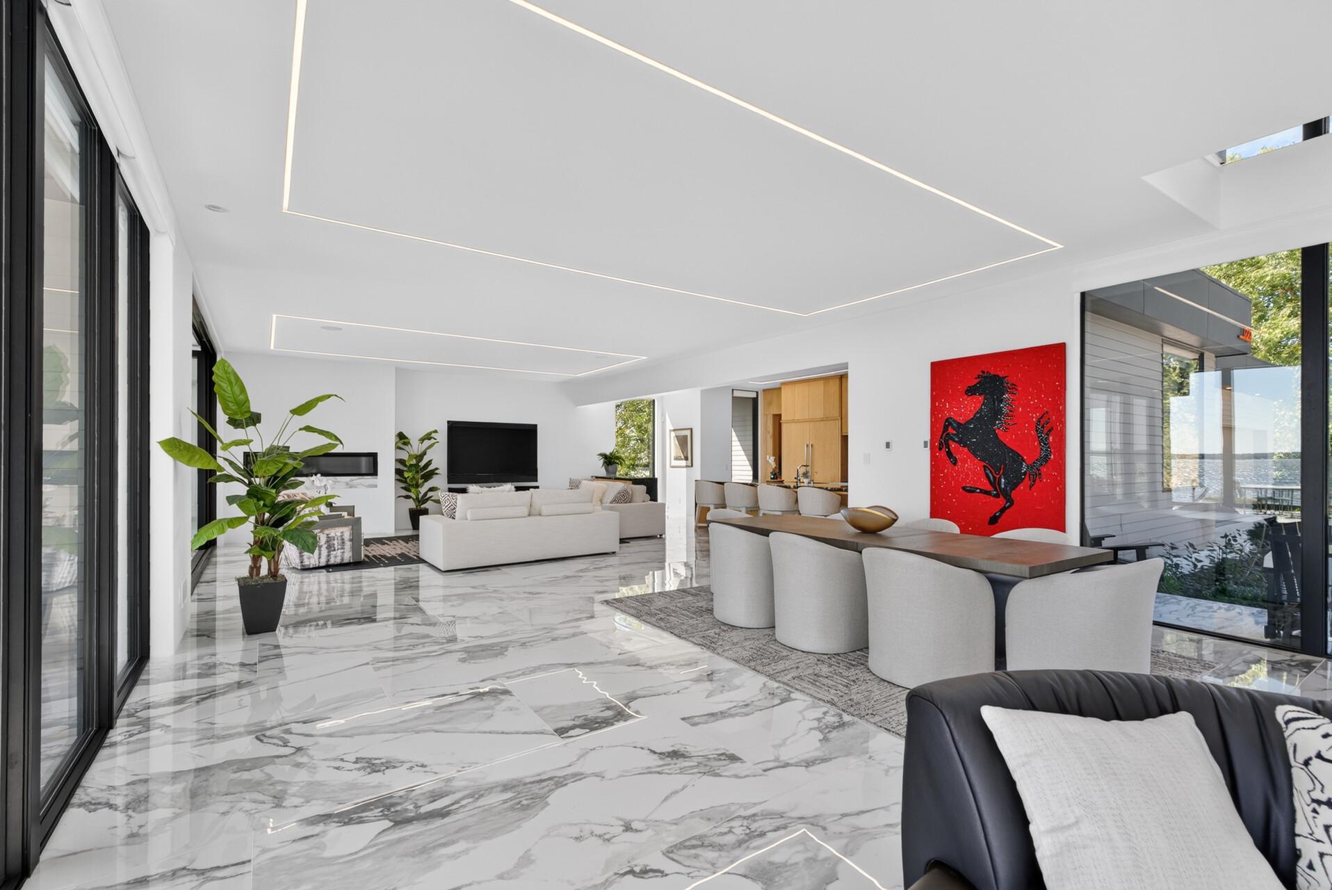 Living and dining spaces connect beautifully.