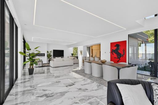 Living and dining spaces connect beautifully.