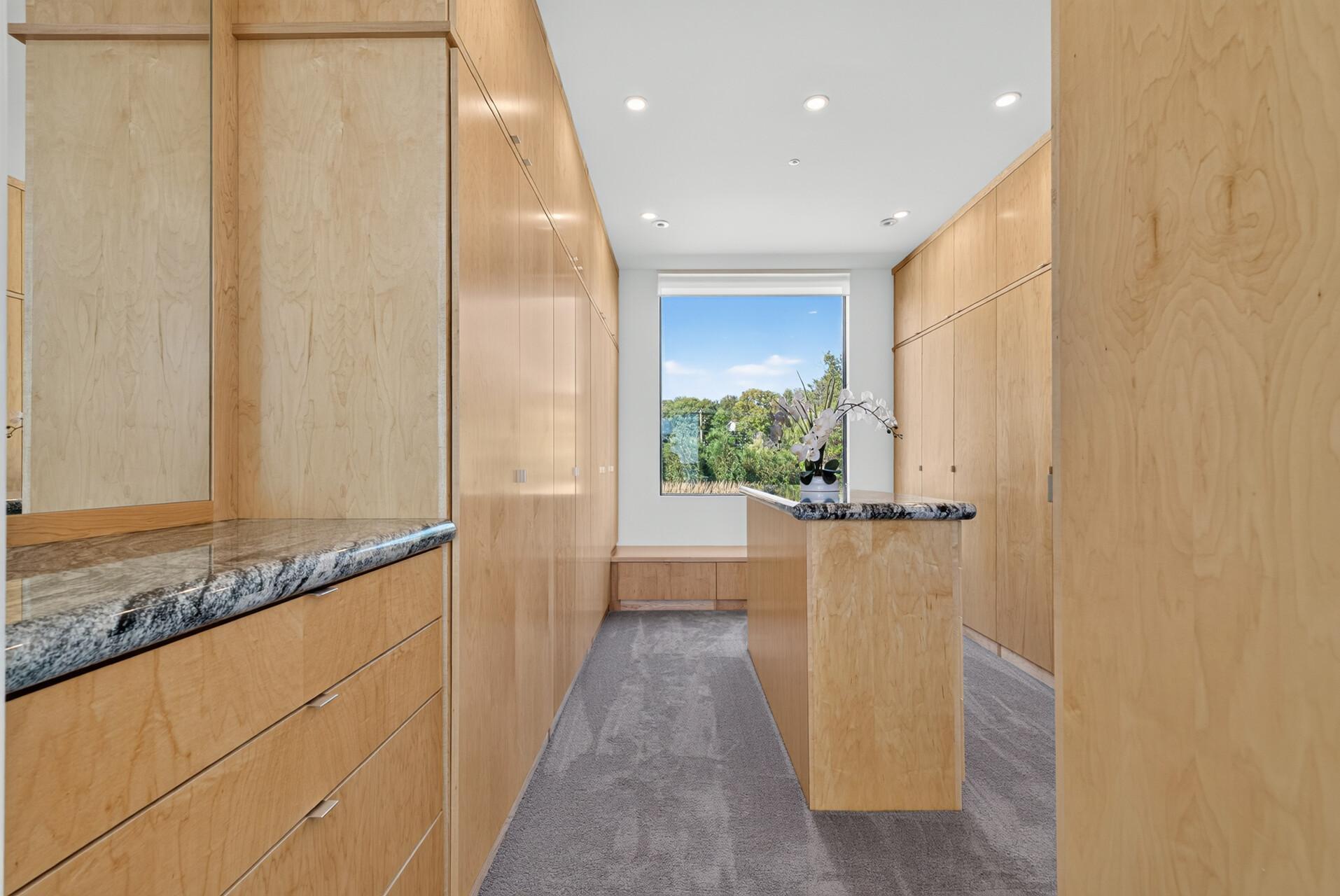 The 17x10 luxury closet features complete built-in organization.