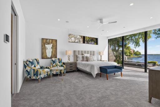 The main-level primary suite is designed for everyday comfort.