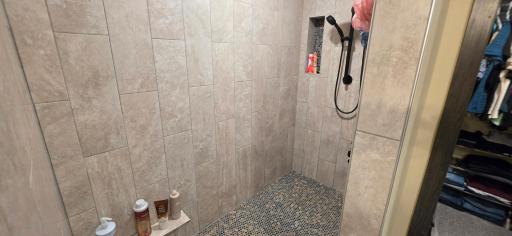 Beautiful and roomy custom tiled walk in shower