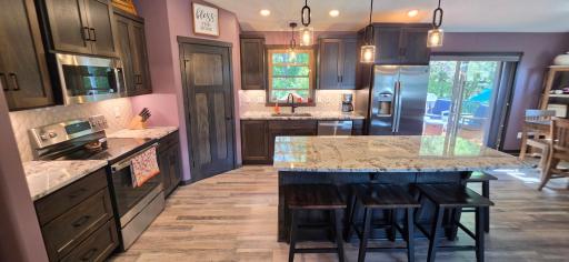 Vaulted ceilings make the space feel even more open!
