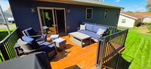 Plenty of space for deck furniture and a large grill! So nice to have everything finished on a basically new home!