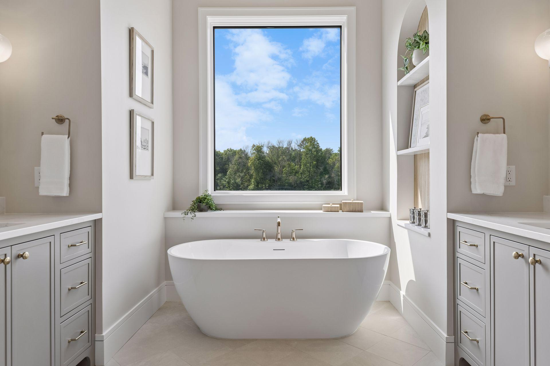Soaking tub with a view