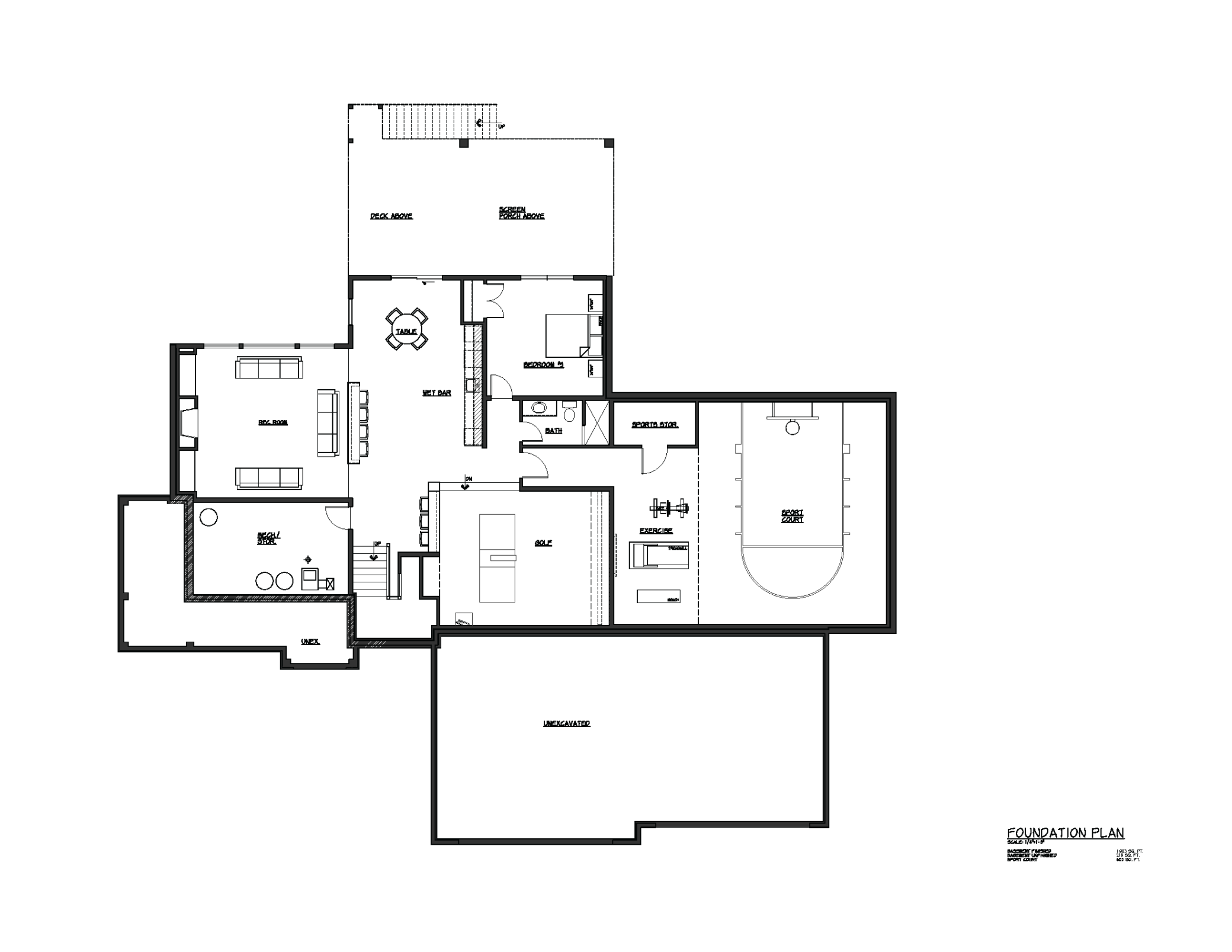 To-Be-Built lower level floor plan