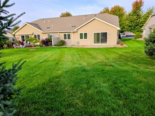 A look at the back of this twin home. It's rare to find the green space that these units enjoy.