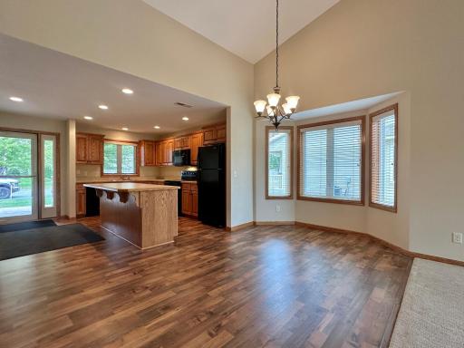 A quick look back at the kitchen and the spacious dining area.