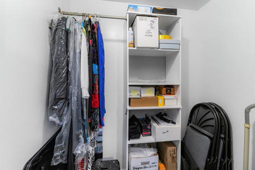 Second bedroom has walk-in closet - not huge, but both hanging and shelving plus floor space. (Also large walk-in with shelving off hallway)