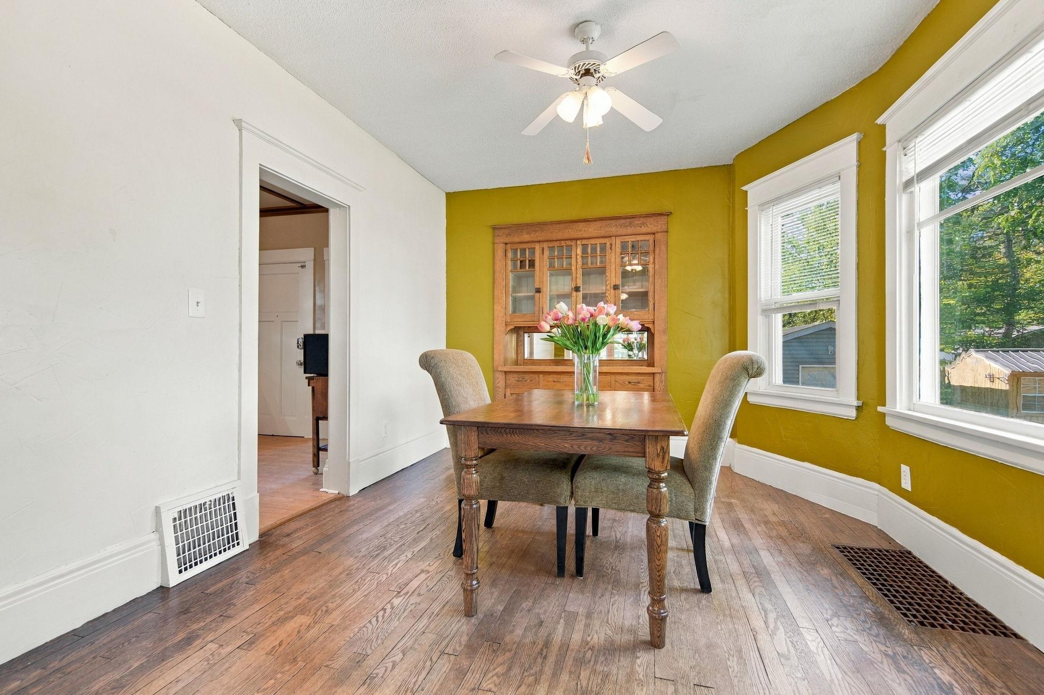 Hardwood built in cabinets
