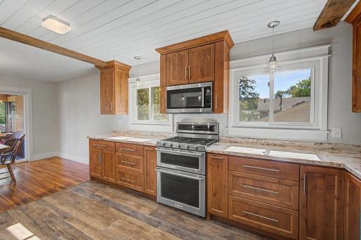Double oven Gas stove and the ample counter space will make it easy for up coming holiday meals
