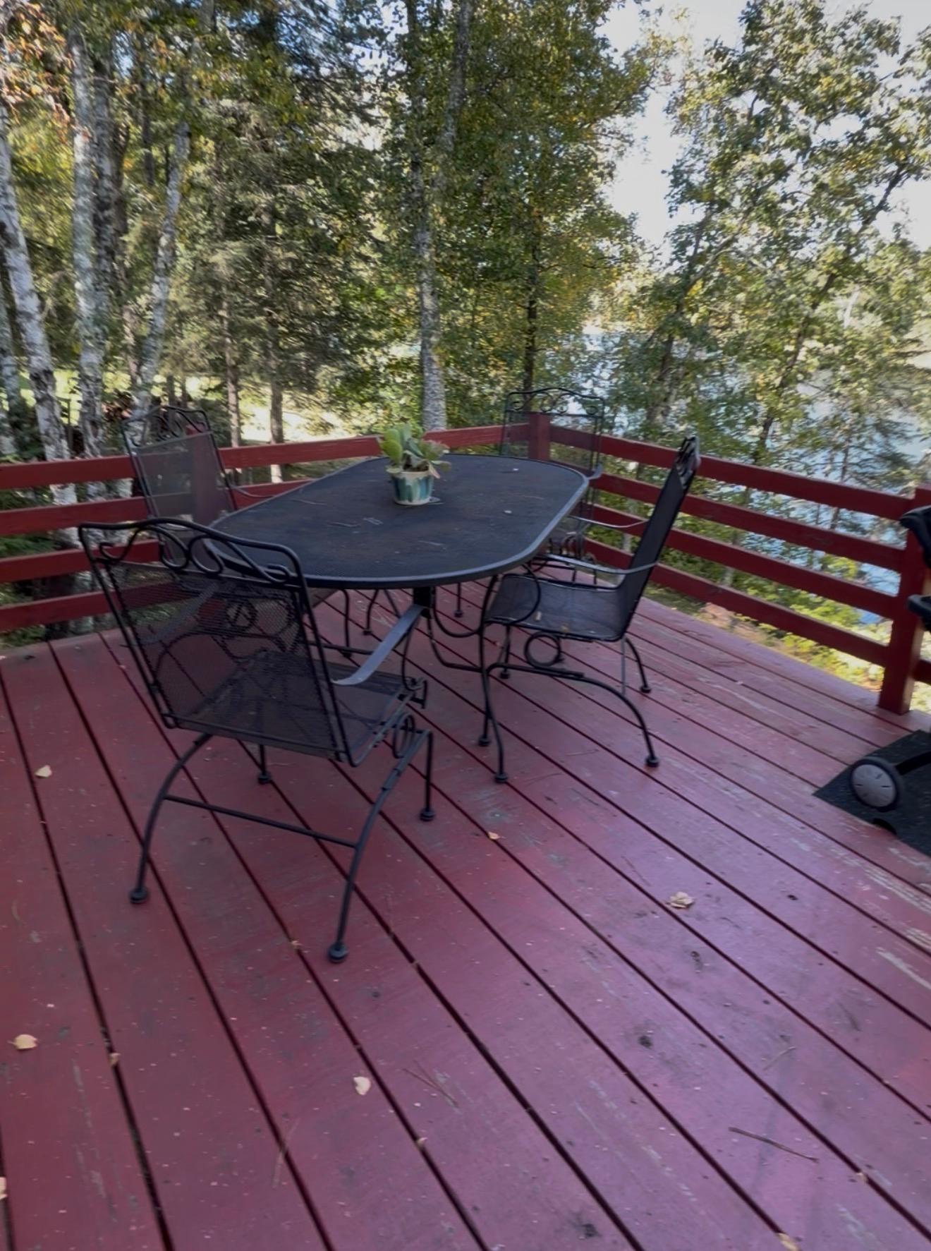 The deck was recently replaced. Such a great place to relax and enjoy the water views.