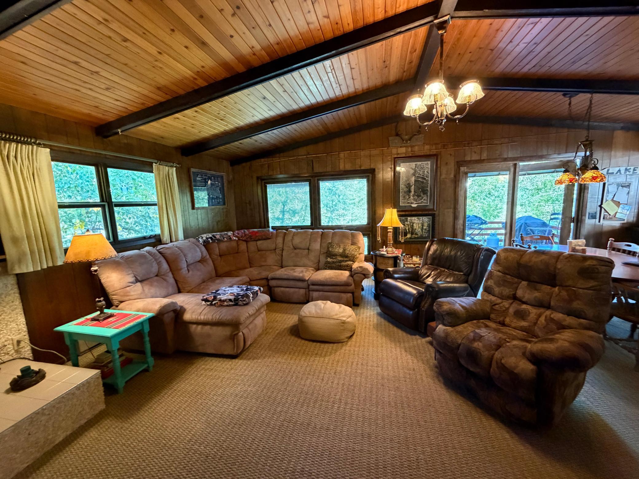 Gorgeous vaulted ceilings and tons of windows to enjoy the beautiful surroundings.