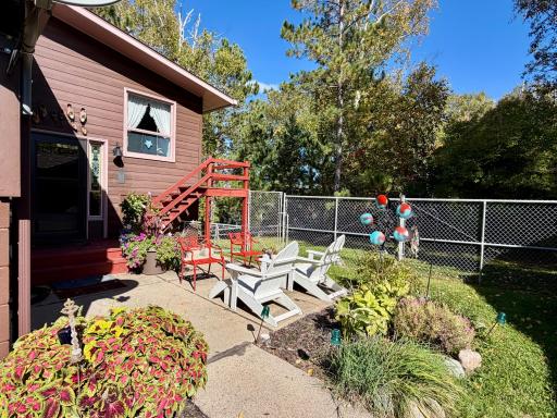 Quiet patio space with plenty of sunshine.