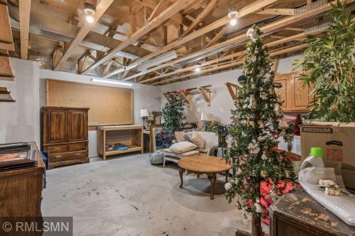 Lower level storage or woodworking room