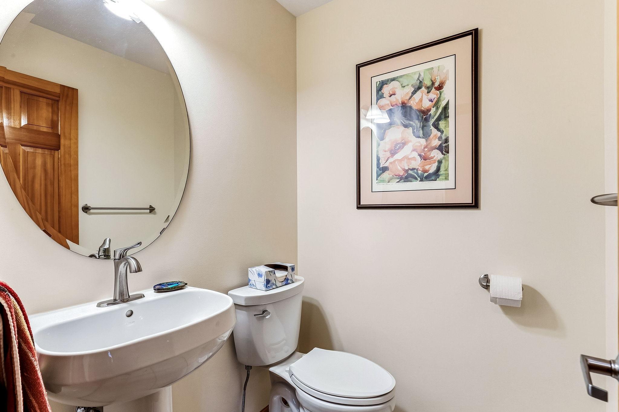 Conveniently located main floor powder room