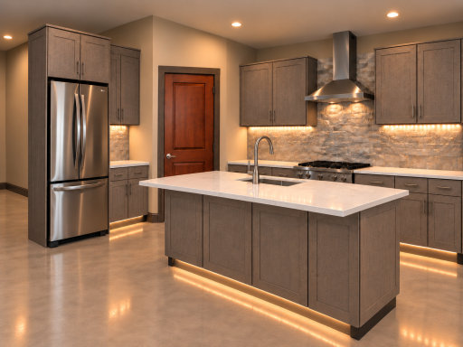 Kitchen 1165 167th St_ AI-Generated Rendering. This representation of the home is based on the builderâs plans and selections and is for illustration only. Actual finishes, colors, and fixtures may vary.