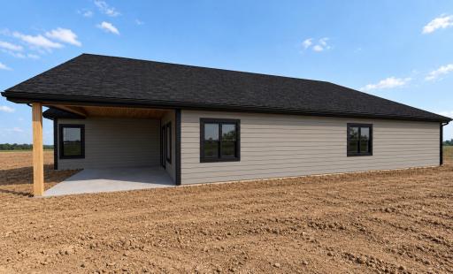 Left Side of 1165 167th St, Hammond WI. AI-Generated Rendering. This representation of the home is based on the builderâs plans and selections and is for illustration only. Actual finishes, colors, and fixtures may vary.