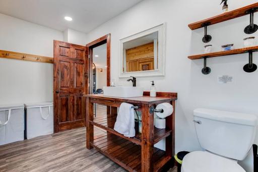Blending rustic warmth with clean, modern finishes.