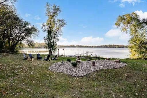 Your own lakeside retreat with room to gather around the fire.