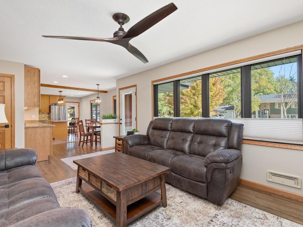 The living room opens to the dining area and kitchen, making it easy to gather and entertain.