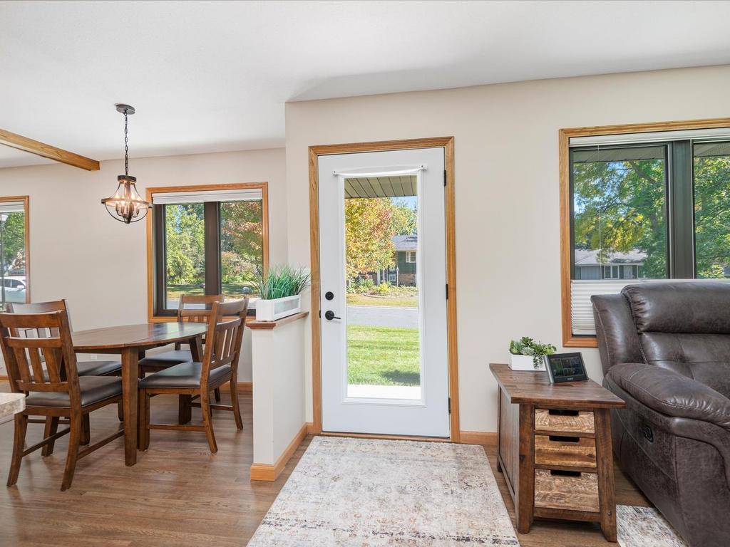 The front entry offers a view into the open main-level living spaces.