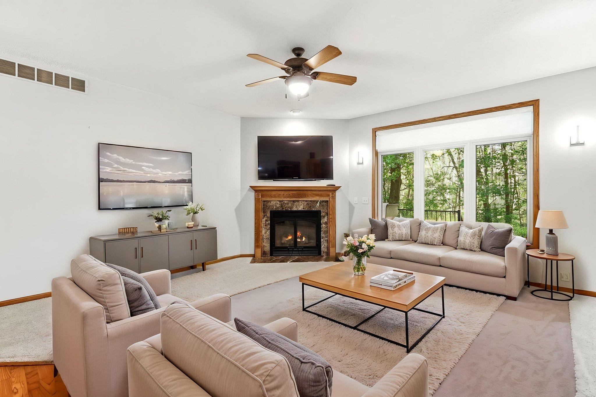 Living Room Virtually Staged!