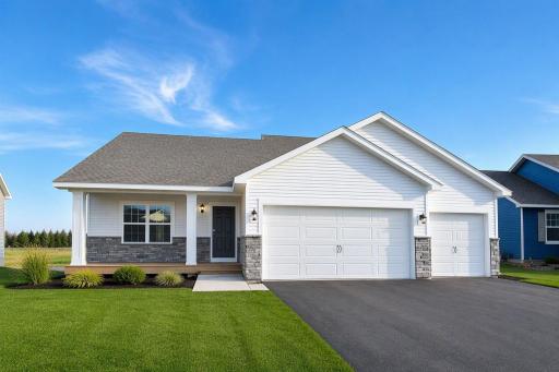 The Cameron II American Classic at Highlands at Eagle View! Photo is of similar home. Options and colors may vary. Ask Sales Agent for details. AI-generated landscaping for visualization. Actual yard condition may differ.