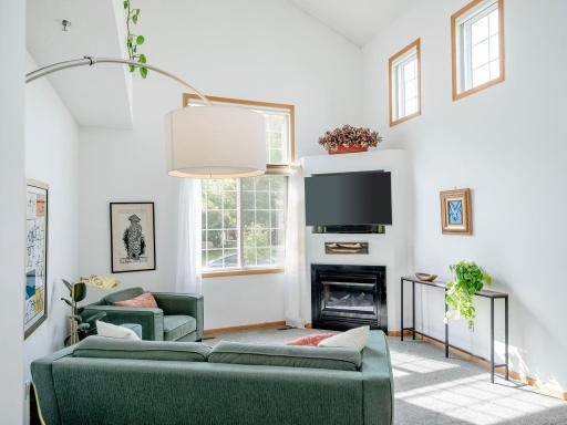 Cozy gas fireplace