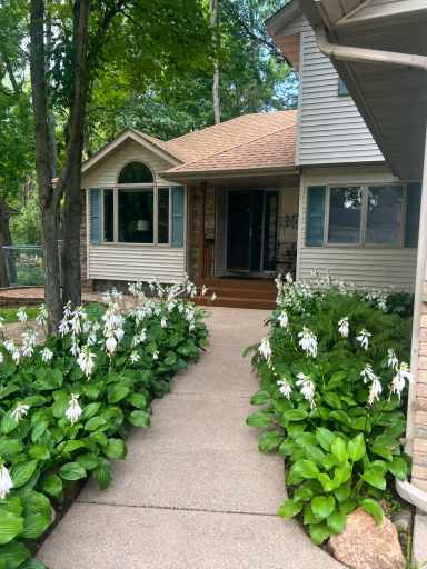 Front Entry when Flowers are in full bloom