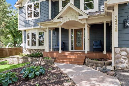 The front porch decking is maintenance free -- no staining required!