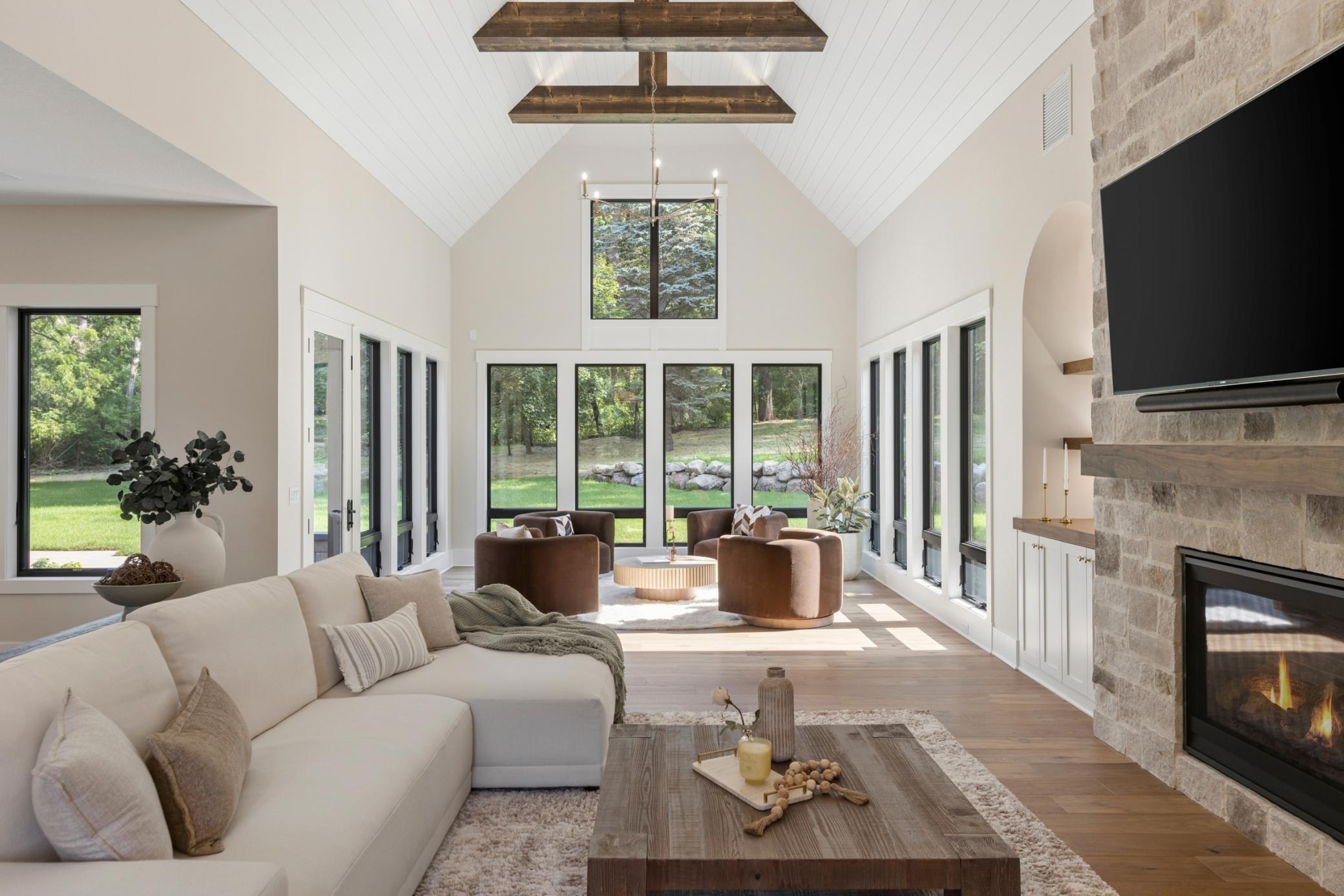 Great Room & Sun Room filled with natural light