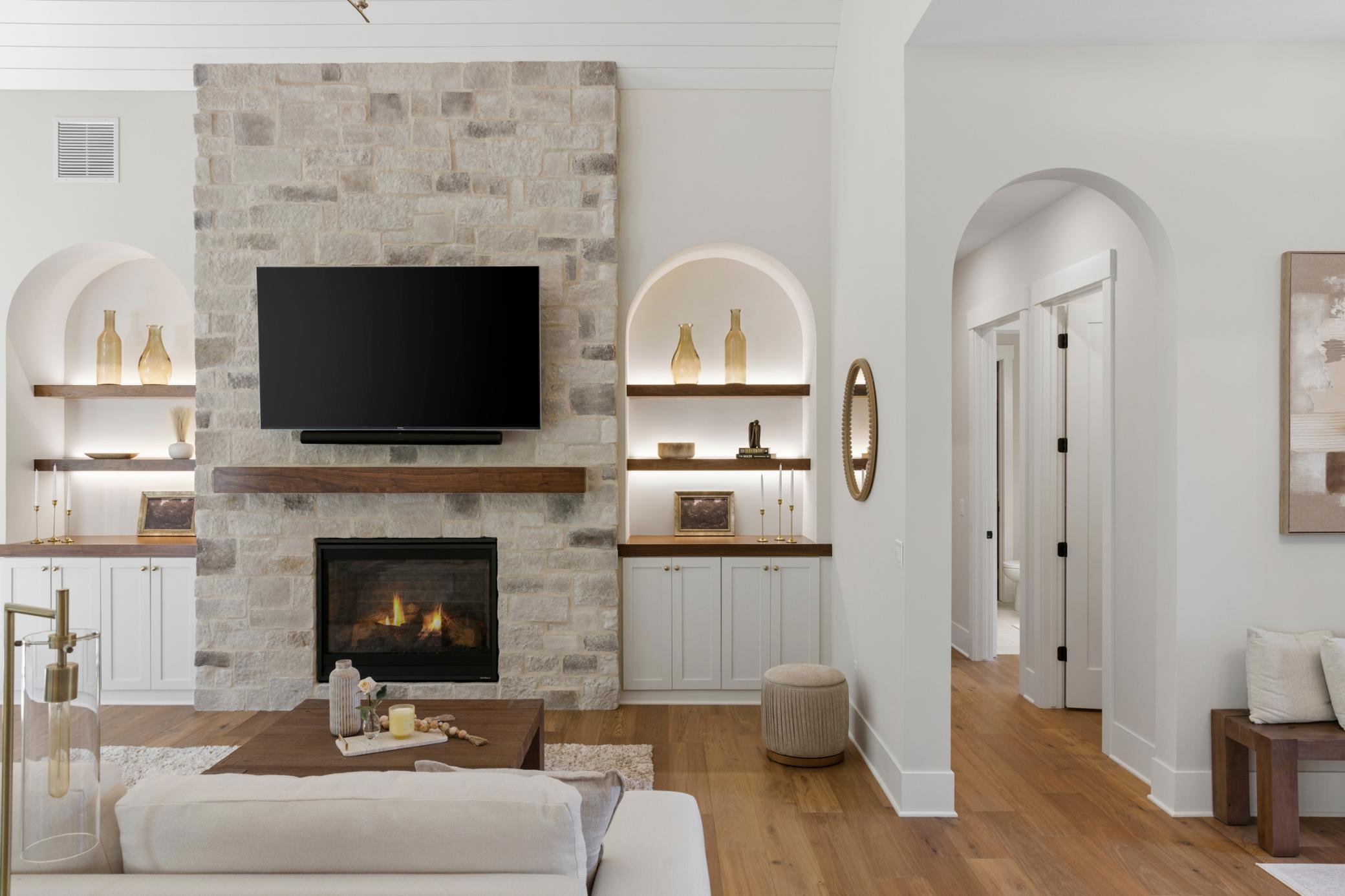 Arched built-ins with arched openings