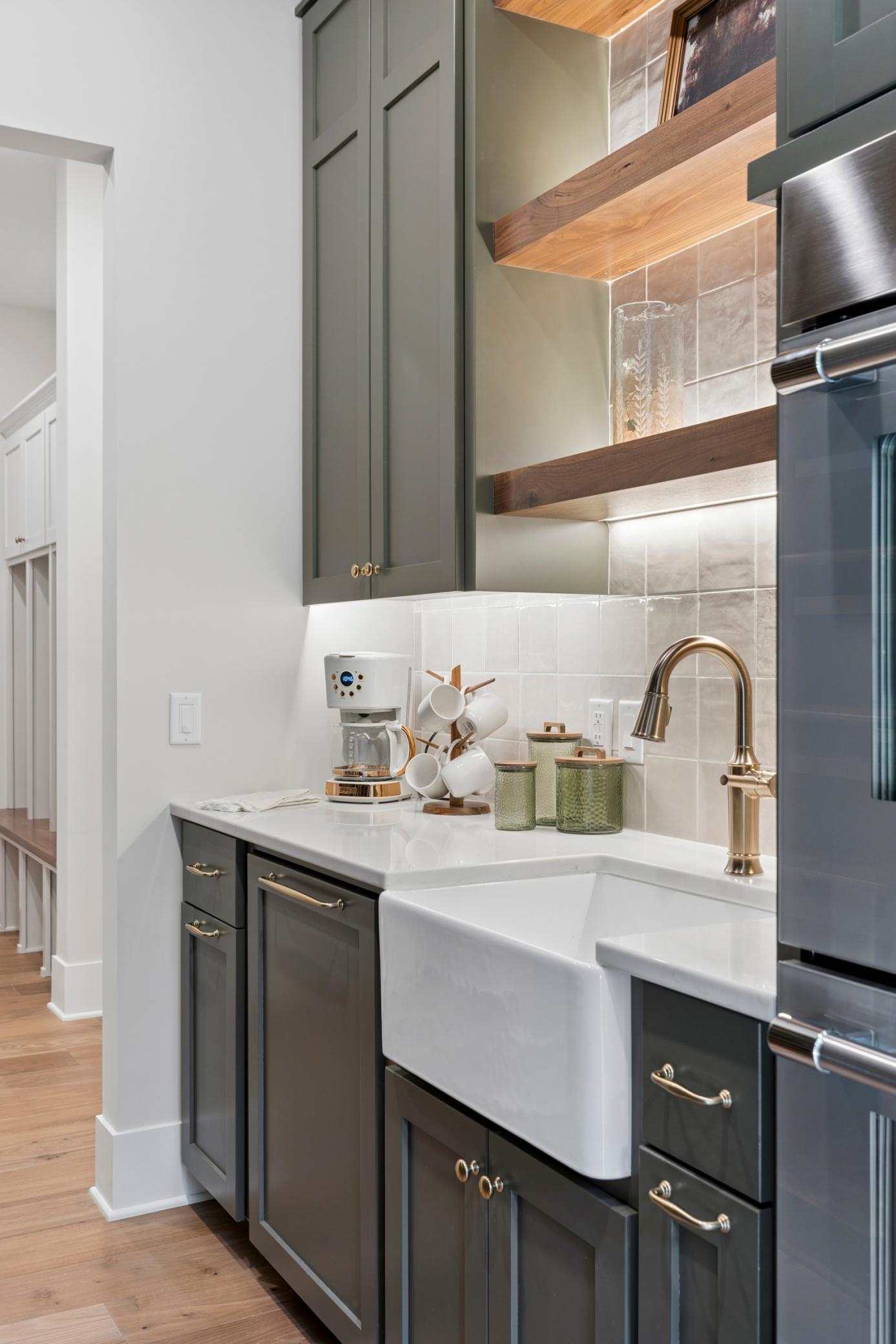 Pantry with sink, double ovens & dishwasher