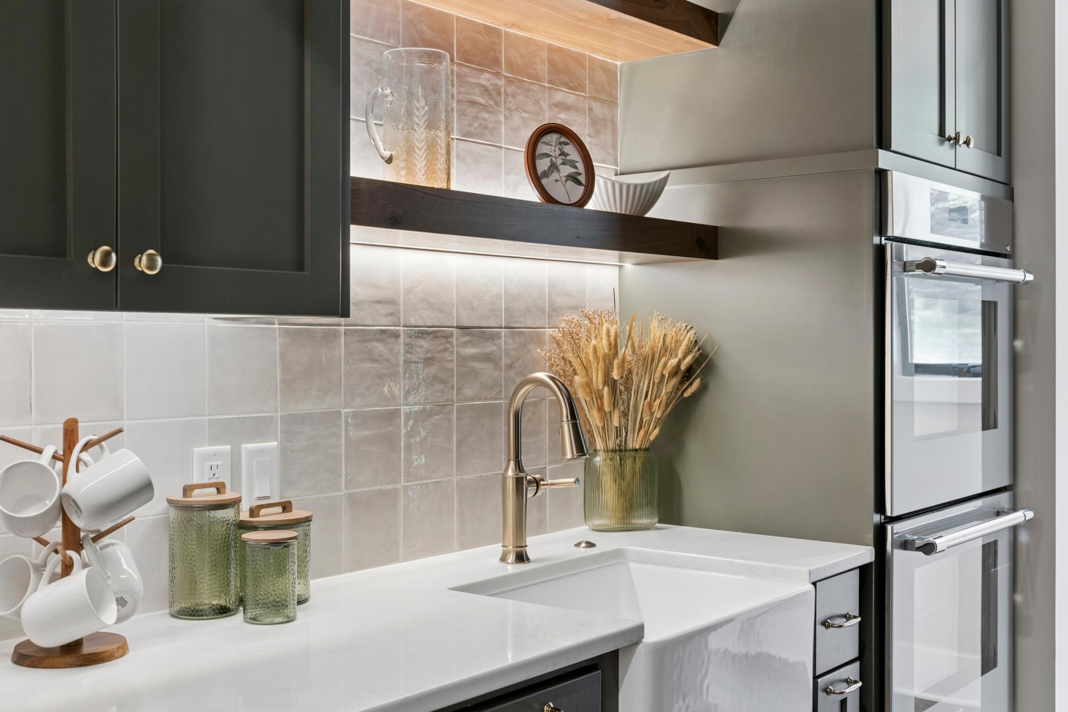Pantry with sink, double ovens & dishwasher
