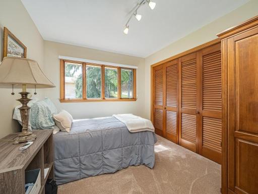 5th of 5 bedrooms on upper level has a large closet.