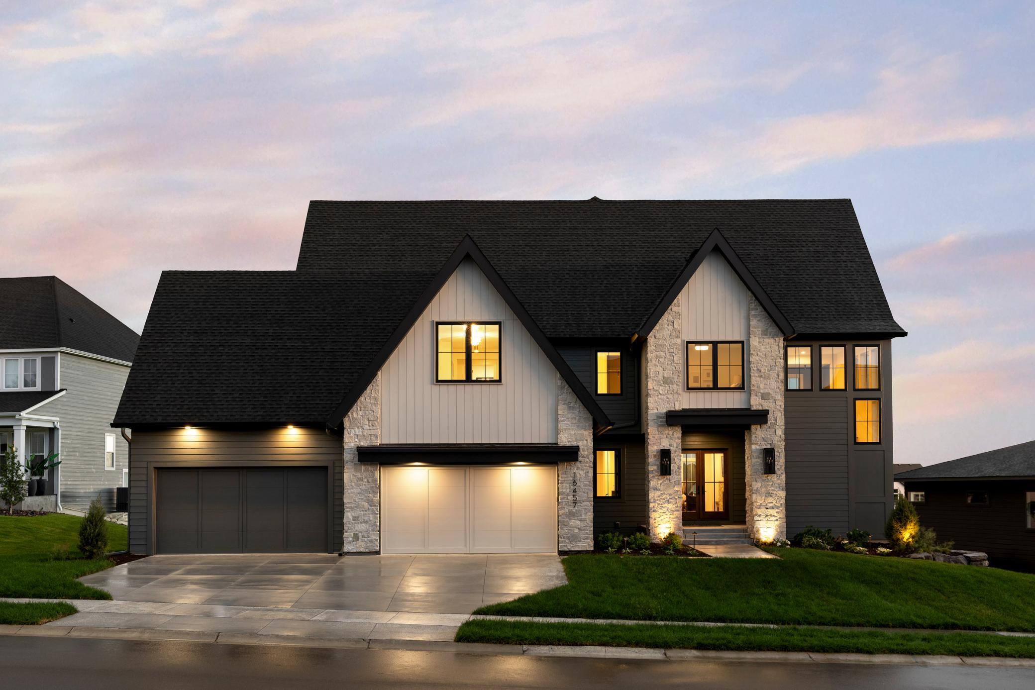 Evening View of Front Elevation