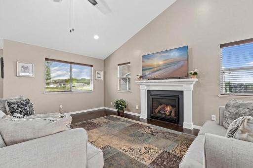 Vaulted ceilings and lots of windows let the sunlight in