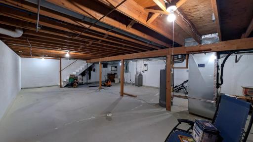 Clean, Water-Free Basement with Updated Electrical