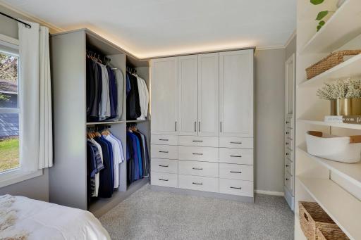 What a delight to have this much closet space!