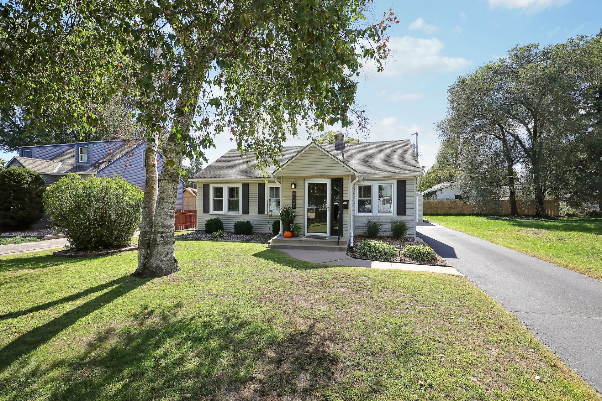 Attractive landscaping adds to the appeal.